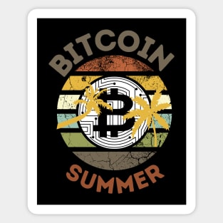 Bitcoin Summer Retro Sunset Sticker